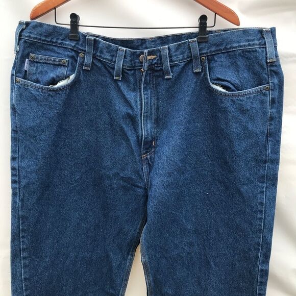 Mens Carhartt Relaxed Fit Blue Jeans Denim B460 DVB Size 44x32 - Picture 2 of 8